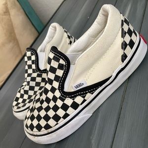 Vans Slip-on V Checkerboard  Low Canvas Sneaker Shoes Toddler 9.5 T